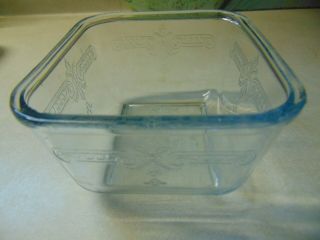 Vtg Fire King Sapphire Blue Philbe Small Loaf Refrigerator Dish 4 1/2 " X 5 1/8 "