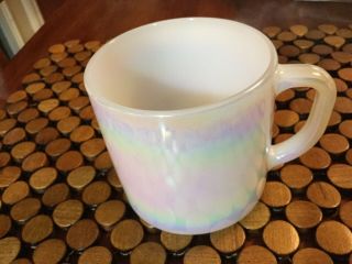 Vintage Federal Glass Co.  D Handle Cup Mug Iridescent Pearl Luster Glass