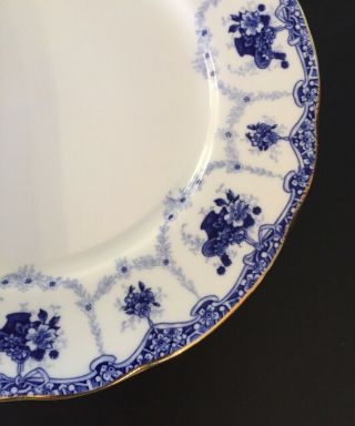 Duchess Genevieve Blue & White Salad Plate Gold Rim Bone China England 426