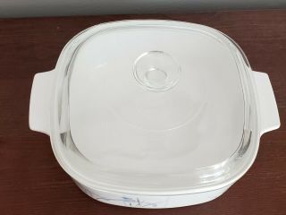 Vintage Corningware,  Shadow IRIS,  2 Liter Casserole Dish with Clear Lid 2
