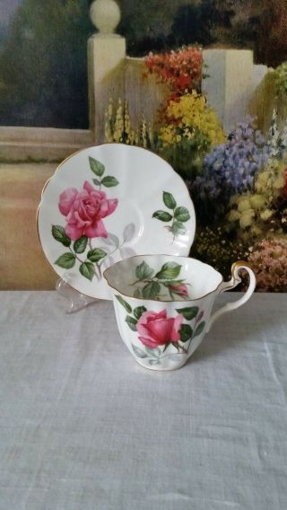 Vintage Adderley Fine Bone China Monique Tea Cup And Saucer Pink Roses England