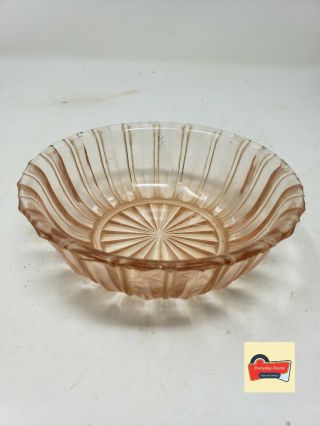 Vintage Pink Depression Glass Small Serving Bowl No Chips Or Cracks.