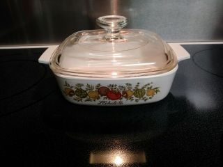 Corning Ware Vintage Spice Of Life 1 Qt.  A - 1 - B Casserole Dish With Pyrex Lid