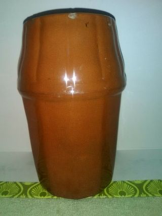 5 Cup Stoneware Wax Sealer Canning Jar by Peoria Pottery.  BTM MKD 0 & Side 2