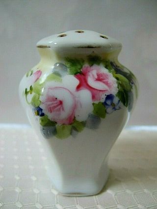 Lovely Vintage Victorian Porcelain Nippon Hat Pin Holder Rose Floral Design