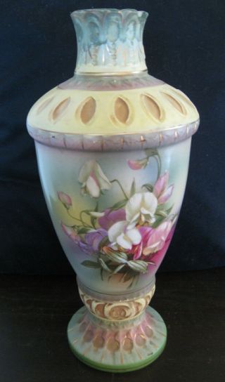 Antique Rh Austria Hand Painted Porcelain China Vase Robert Hanke? (c.  1900 - 1918)