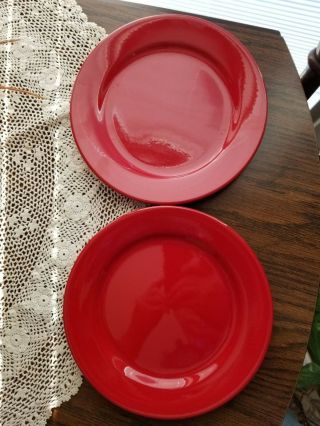 Set Of 2 Waechtersbach Red Fun Factory 2002 Salad Plates Made In Germany