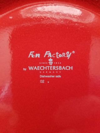 Set of 2 Waechtersbach Red Fun Factory 2002 Salad Plates Made in Germany 3