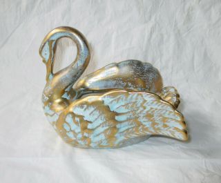 Vintage Stangl Pottery Antique Gold 5034 " Swan Planter "