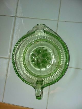 Vintage Uranium Green Glass Juicer/Reamer Vaseline Kitchen Glows Under Blackligh 2
