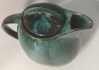 BMP Blue Mountain Pottery Green Drip Design Tall Elegant Tea / Coffee Pot 5