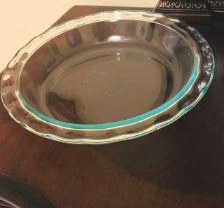 Clear Tinted Lt Blue Pyrex C209 Quiche Dish Pie Plate 9.  5 " 24cm 3/4 " Fluted Edge