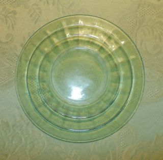 Vintage Block Optic Depression Glass Saucer Plate Green Hocking 6.  25 " Dia
