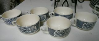 Set Of 6 Currier And Ives " The Old Grist Mill " Cups