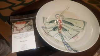 Vintage Jim Reno Porcelain Pottery Signed And Hand Painted Dish