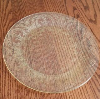 Vintage Yellow Depression Glass Dinner Plate - Horseshoe Pattern - (1)