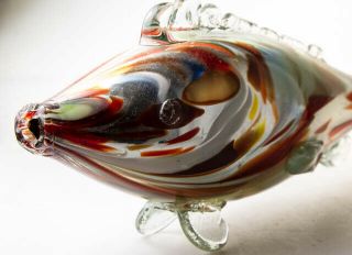 Huge Size Vintage 1950s 60s Murano Art Glass Fish Sculpture Italy Midcentury Mcm
