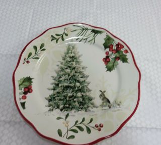 Better Homes & Gardens Christmas Heritage Plate Salad/dessert Tree & Bunny