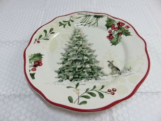 Better Homes & Gardens Christmas Heritage Plate Salad/Dessert Tree & Bunny 3