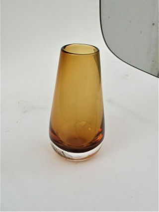 Whitefriars Geoffrey Baxter Gold Flc Glass Vase 5.  5 "