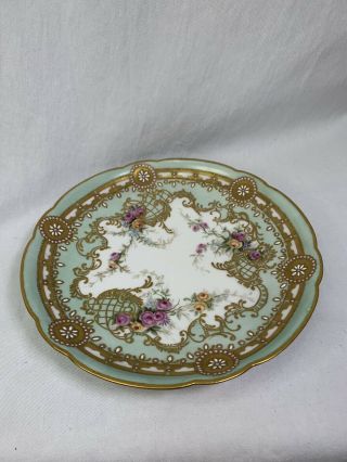 D & C France Hand Painted Gilt 9 " Plate
