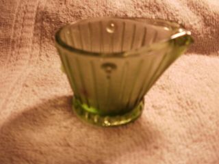 Vintage No Handle 1960 Textured Green Depression Glass Bucket/ Ashtray 5