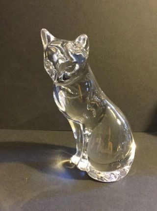 1993 Lenox Clear Crystal Cat 4 " Figurine