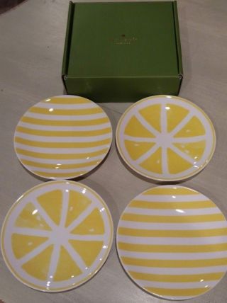 Set Of Four Kate Spade With A Twist Tidbit Plates 6 " Nib - Lenox