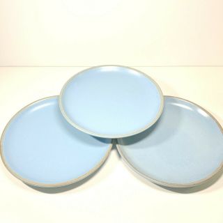 3 Metlox Poppytrail Tempo Blue Bread And Butter Plates 6.  5 " California Mcm