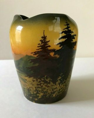 RARE Vintage Hand Painted Ceramic Vase French Zone Germany Schwarz and Waldhaus? 2