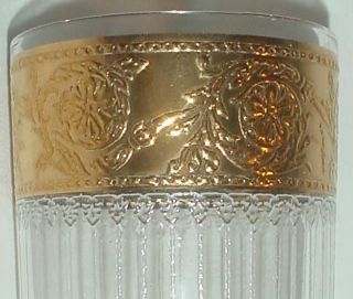ONE TYROL by CULVER 22k Gold Band ETCHED HIGHBALL GLASS 2