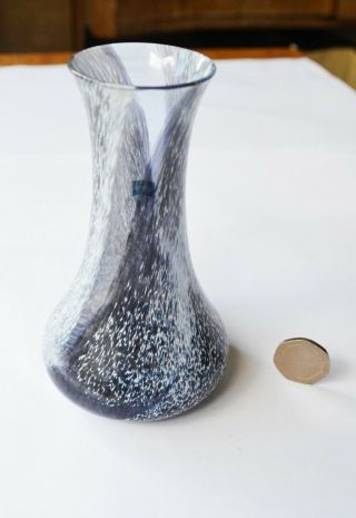 Small Purple And White Caithness Vase (120mm Tall)