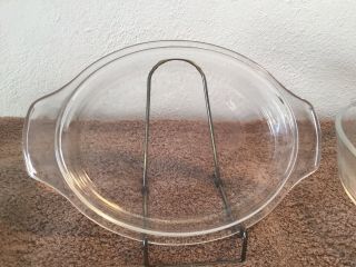 Vintage Fire King/ Anchor Hocking Clear Glass Casserole Dish/w Lid 1 1/2 Qrt 4