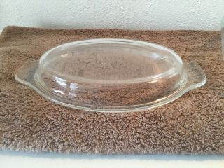 Vintage Fire King/ Anchor Hocking Clear Glass Casserole Dish/w Lid 1 1/2 Qrt 5