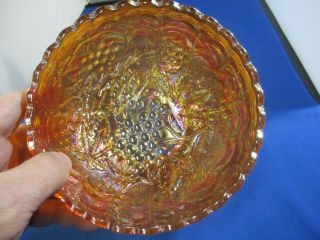 Vintage Imperial Mogul Variant Marigold Carnival Glass Bowl 6 3/4 