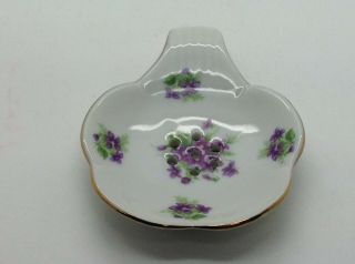 Vintage Violets On White Porcelain Tea Strainer