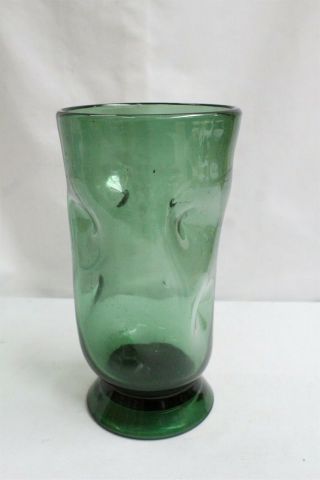 Mcm Blenko Emerald Green 8 Pinched Pedestal Glass Vase Husted Eames Eras