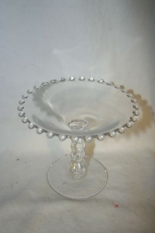 Vintage Imperial Candlewick Stemmed Compote Dish Bowl Serving Clear Glass
