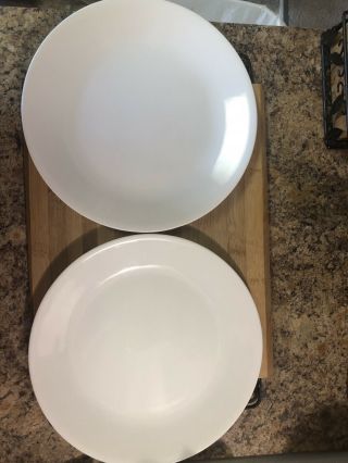 2 Corning Ware Corelle Winter Frost White Dinner Plates