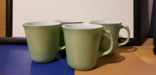 Vintage Pyrex Sage Green Coffee Mugs Set Of 4