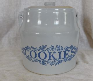 Monmouth Stoneware Pottery Cookie Jar Canister Usa