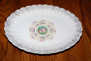 American Limoges Good Housekeeping Oval Platter 22k Gold/floral Accents
