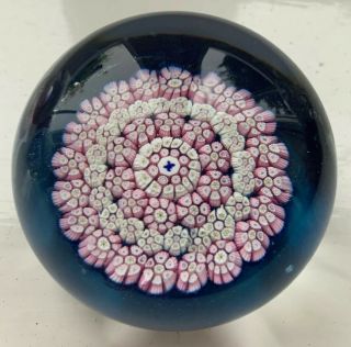 Ciig Glass Millefiori Caithness Paperweight,  Pink And White