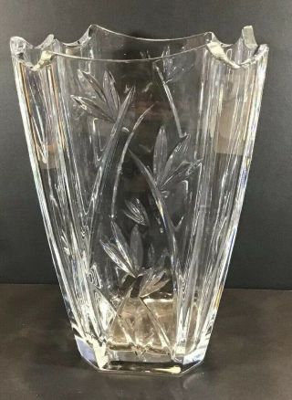 Vintage Waterford Signed Crystal Glass Rectangular 10” Flower Vase