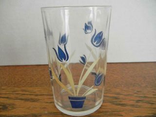 Vintage Dark Blue Tulips In Blue Flower Pots Swanky Swigs Juice Glass