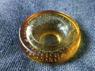 Vintage Whitefriars (?) Glass Bowl / Ashtray Orange,  Bubbles,