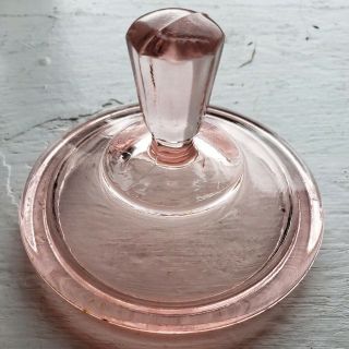 3 3/4 " Pink Depression Glass Lid Only For Candy Dish Sugar Bowl