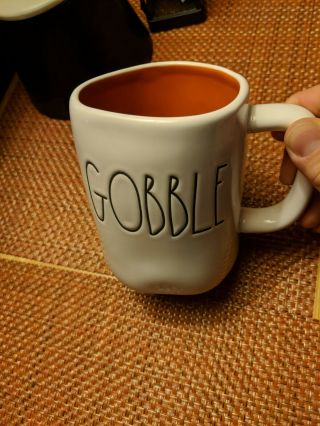 Rae Dunn Htf Rare Thanksgiving Ll Gobble Coffee Mug Cup