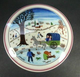 Vintage Villeroy & Boch Naif Christmas Candy Dish Trinket Box Vitro - Porcelain