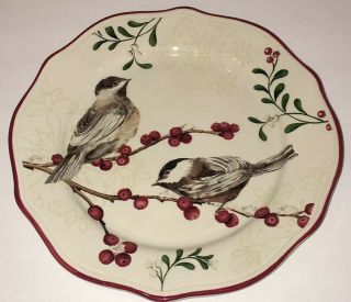 Better Homes And Gardens Heritage Winter Forest Birds Berries Salad Plate 8 1/2”